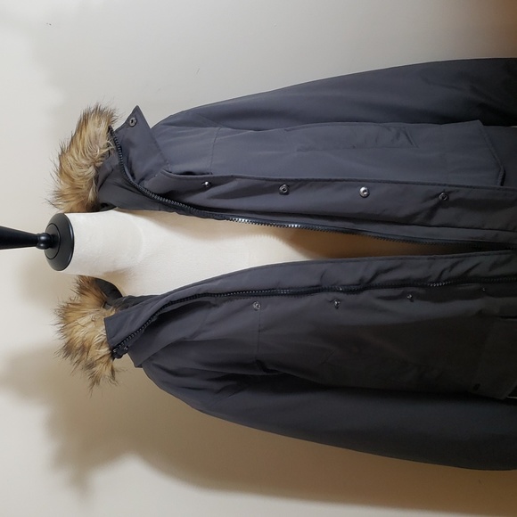 NWT Men's River Edge by Zeroxposur Dark Gray Hooded Coat/Parka, Faux Fur, Size L - Picture 1 of 16